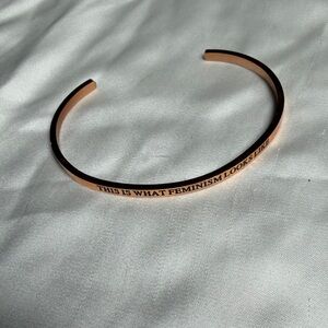 This Is What Feminism Looks Like Gold Bangle